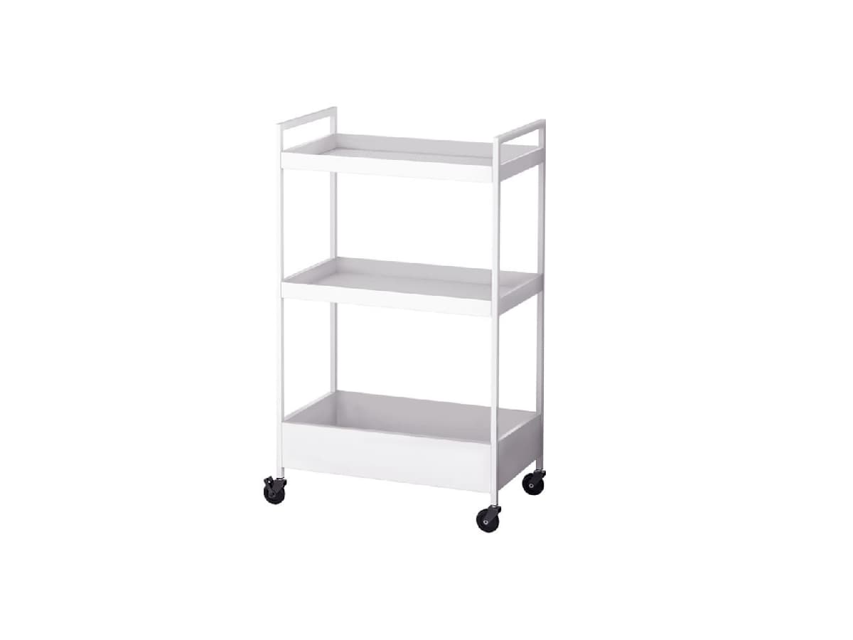 3-tier metal rolling storage cart with handle