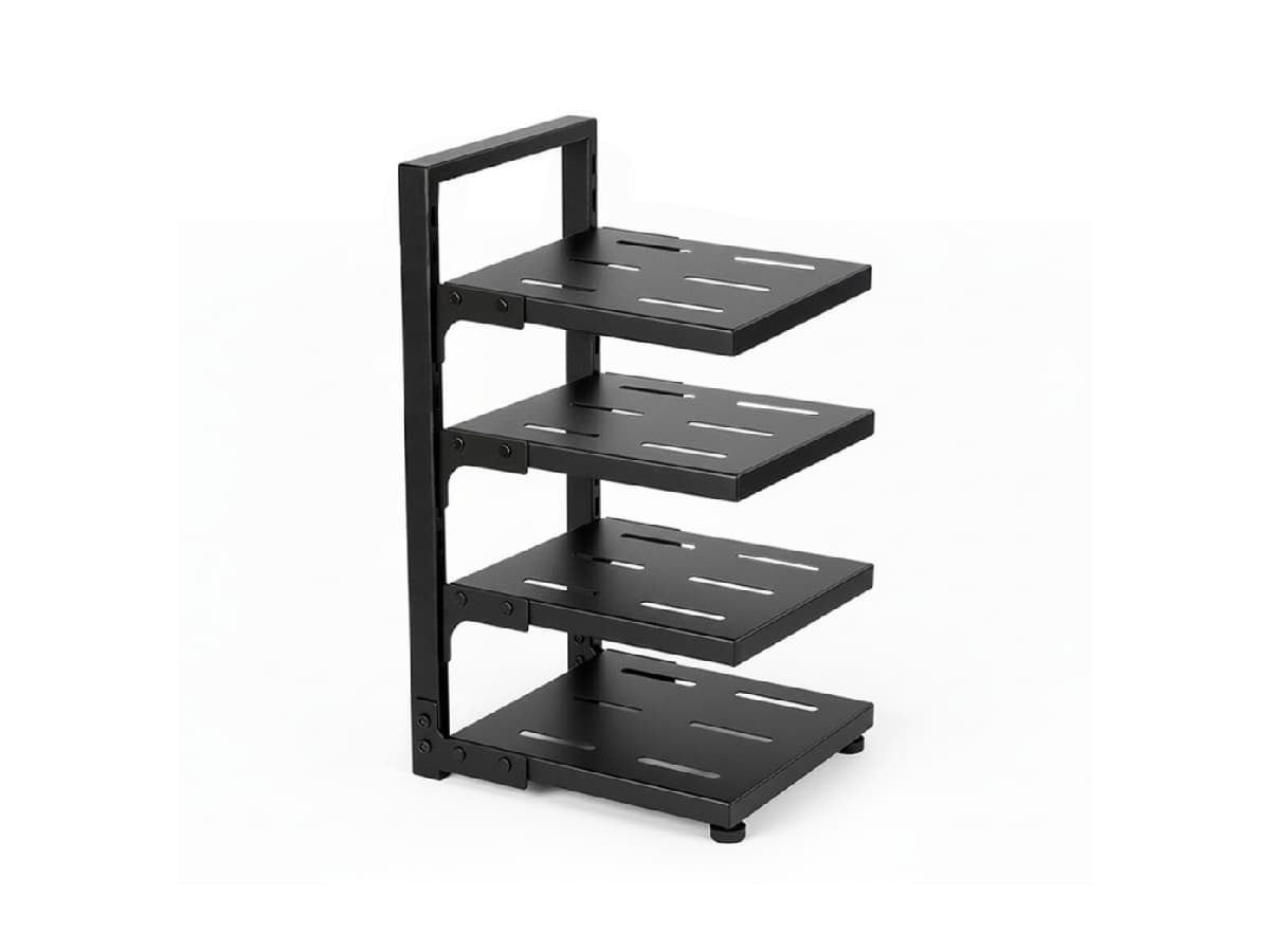 Adjustable metal countertop storage rack