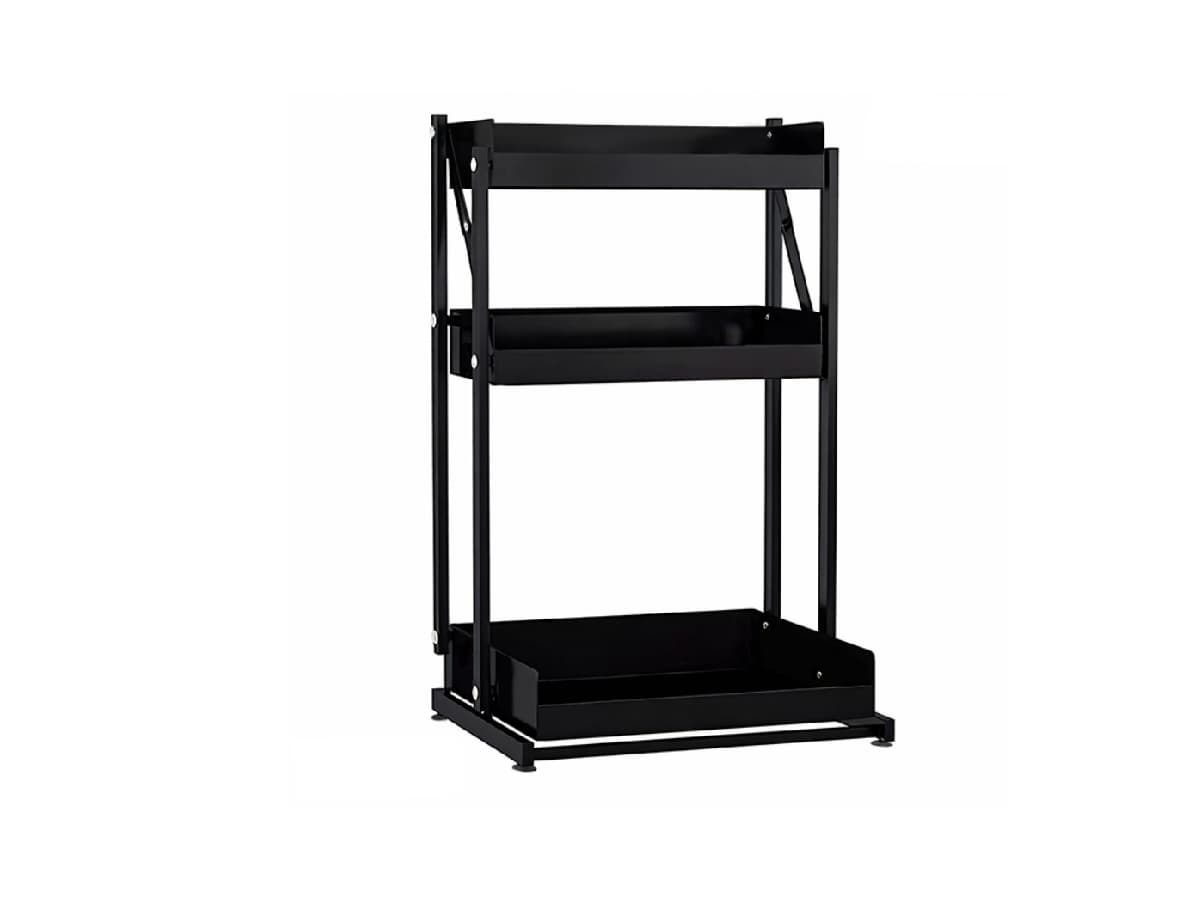 3-tier foldable metal storage rack