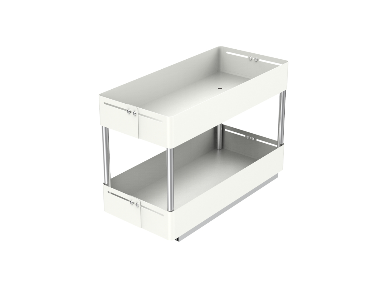 Heavy-duty double-layer pull-out cabinet storage basket