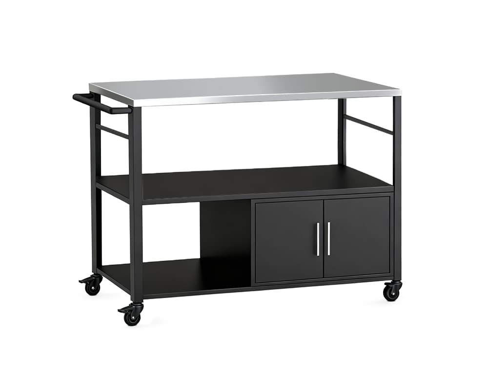 Heavy-duty mobile kitchen island cart