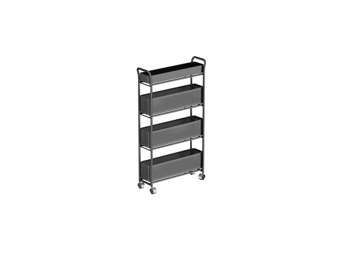 4-Tier Narrow Sheet Metal Rolling Utility Cart