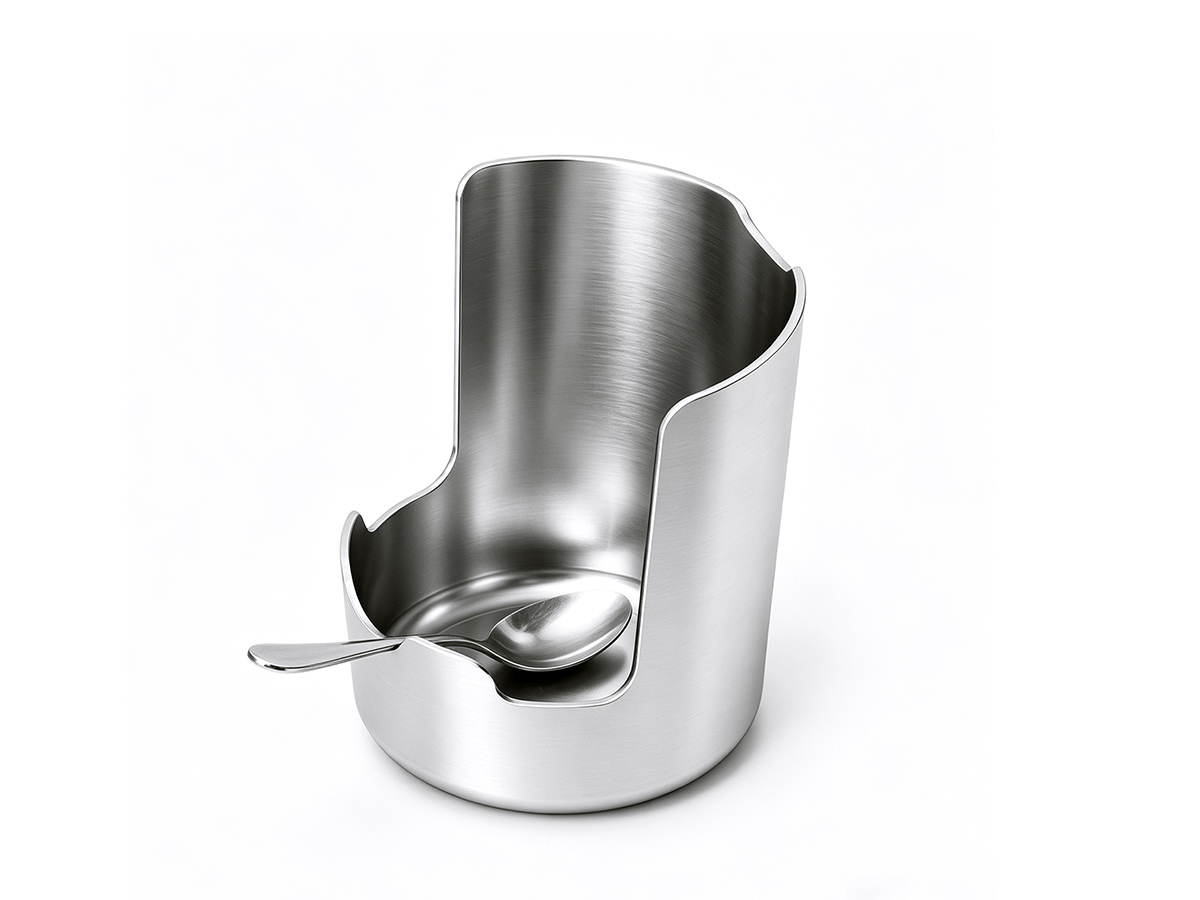 Countertop Stainless Steel Pot Lid Holder and Spoon Rest With High Vertical Wall and Anti-Slip Rubber Pads