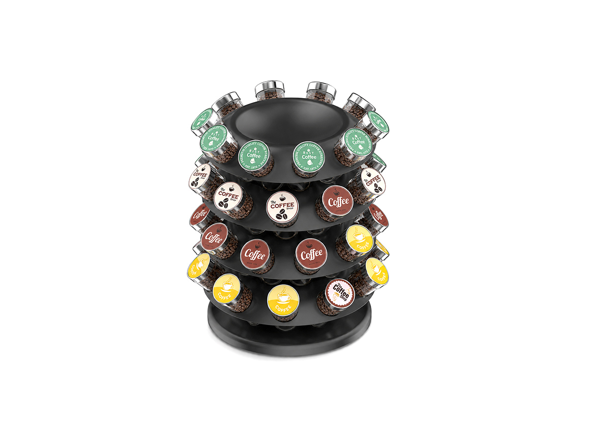 Coffee Pod Holder Tower &ndash; Recessed Top