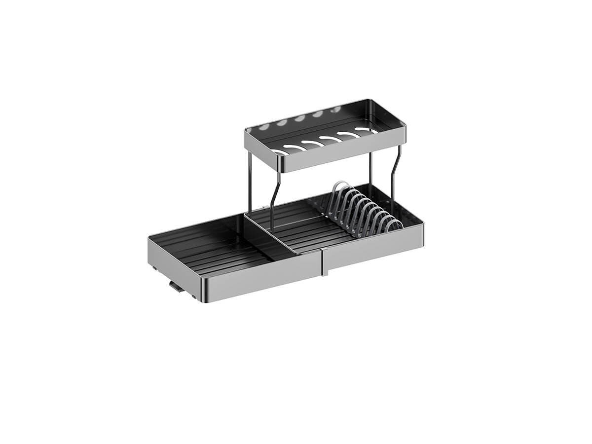 OEM 2-Tier Extendable Stainless Steel Dish Drying Rack