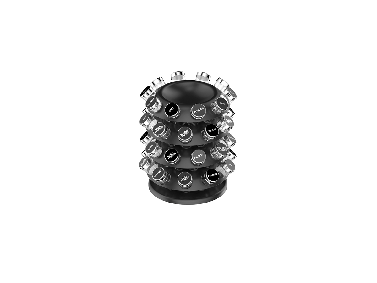 OEM Metal Rotating Spice Rack Tower Organizer with Recessed Top Holder