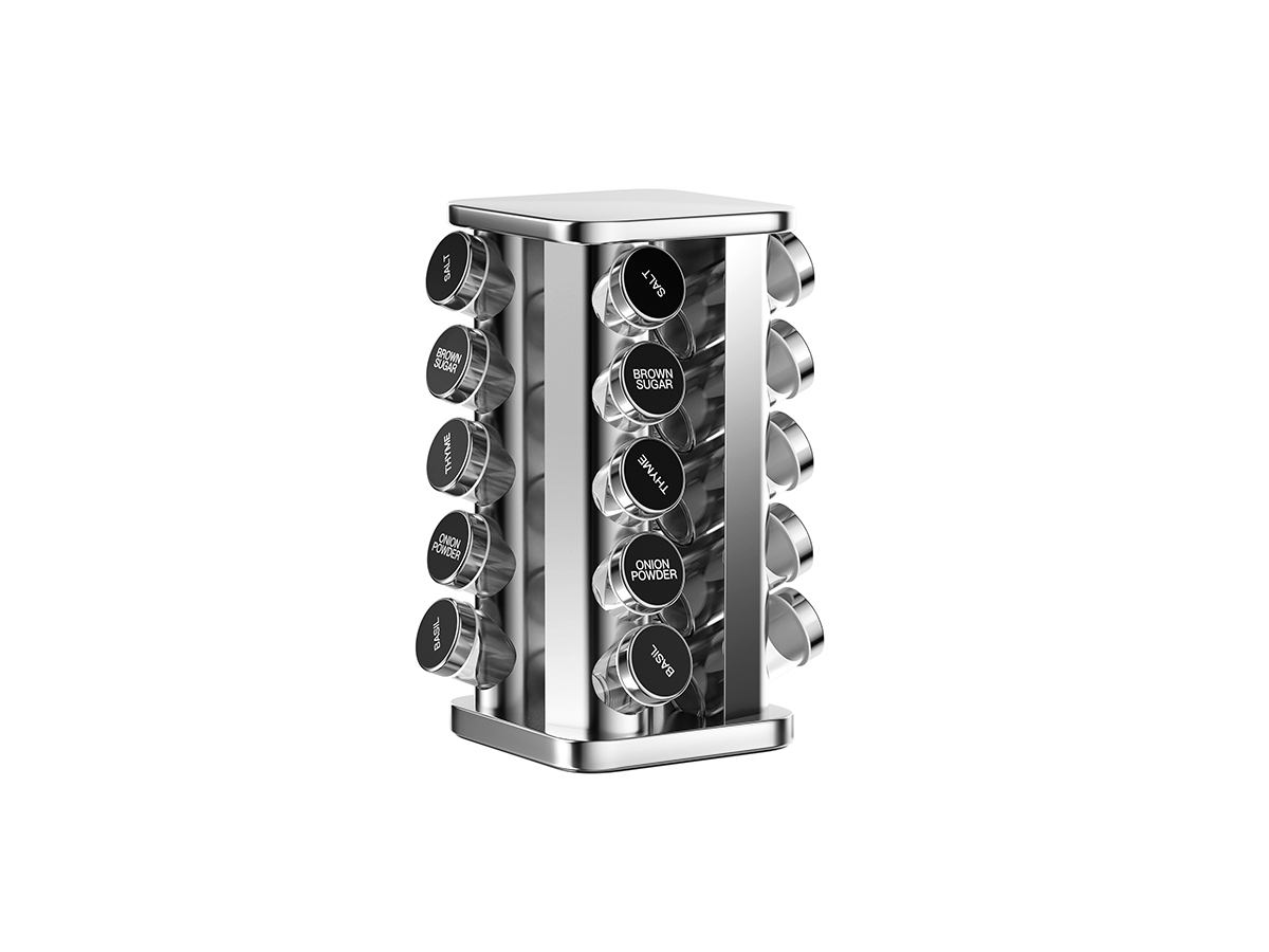 OEM Stainless Steel 20-Jar Rotating Spice Rack