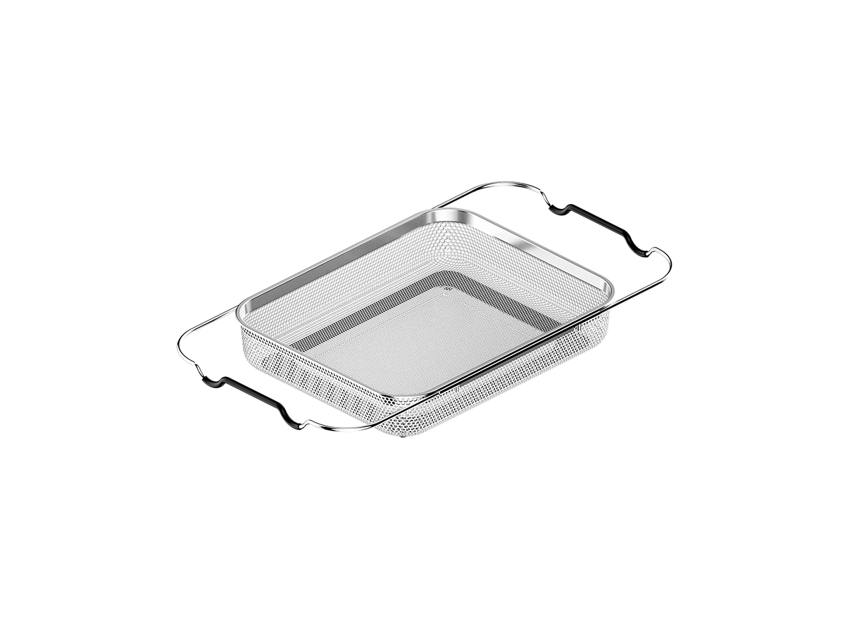 Expandable Stainless Steel Draining Basket With Adjustable Width