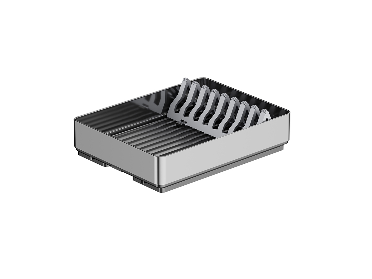 OEM Single Tier Plastic Dish Drying Rack With Metal Frame and Removable Plate Holder