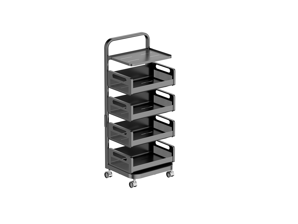 Rolling Kitchen Storage Fruit & Vegetable Cart with Adjustable Shelves 2&ndash;5 Tier